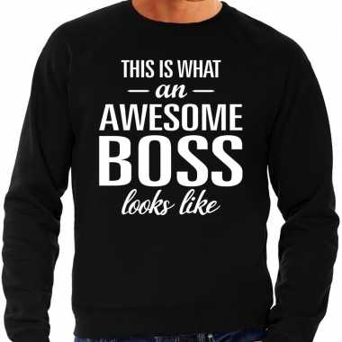 Awesome boss / baas cadeau trui zwart heren