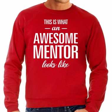 Awesome mentor / leermeester cadeau trui rood heren