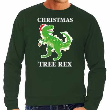 Christmas tree rex kersttrui / outfit groen heren