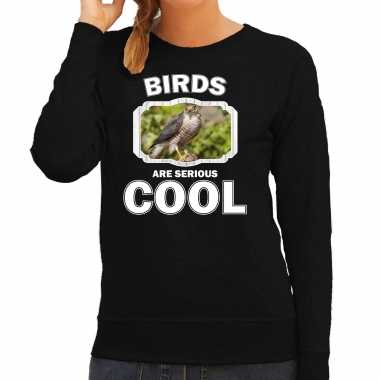 Dieren havik roofvogel trui zwart dames birds are cool trui
