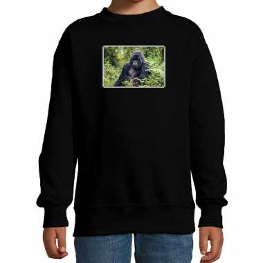 Dieren trui / trui gorilla apen foto zwart kinderen