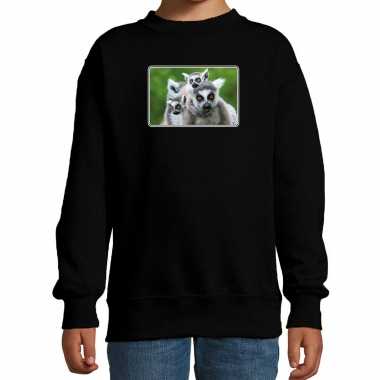 Dieren trui / trui maki apen foto zwart kinderen