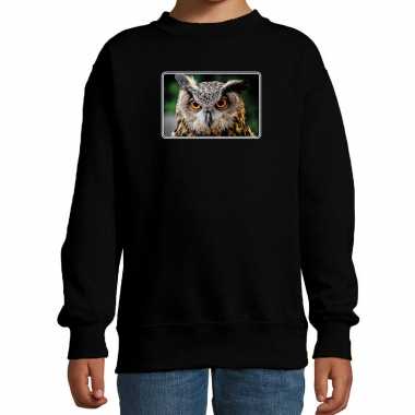Dieren trui / trui uilen foto zwart kinderen