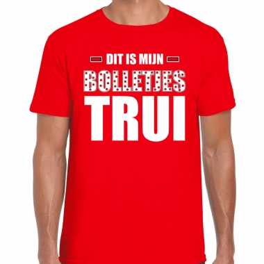 Dit is mijn bolletjes trui fun tekst t-shirt rood heren
