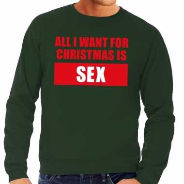 Foute kersttrui christmas sex groen heren