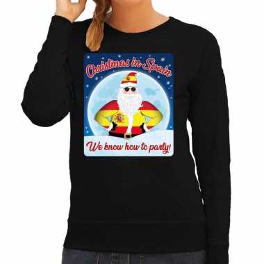 Foute spanje kersttrui christmas spain zwart dames