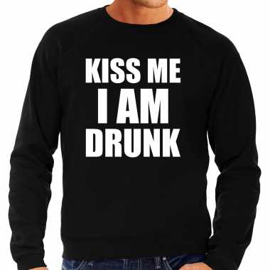 Fun trui / trui kiss me i am drunk zwart heren