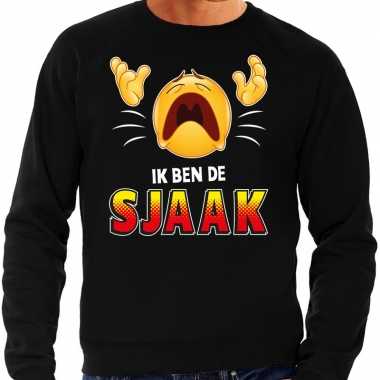 Funny emoticon trui ik ben sjaak zwart heren