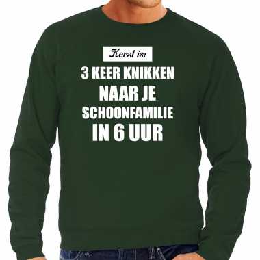 Groene foute kersttrui / trui kerst is keer knikken naar schoonfamilie outfit heren