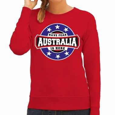 Have fear australia is here / australie supporter trui rood dames