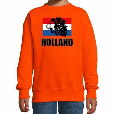 Holland leeuw vlag oranje trui / trui holland / nederland supporter ek/ wk kinderen