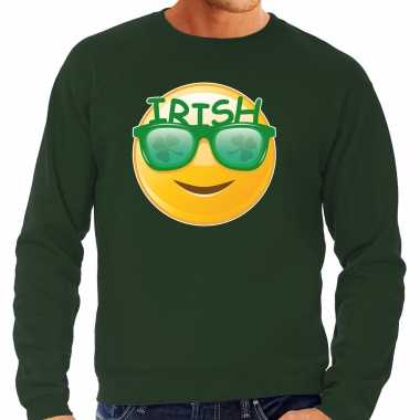 Irish smiley / st. patricks day trui / kostuum groen heren