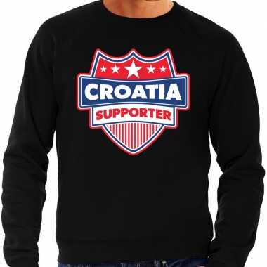 Kroatie / croatia schild supporter trui zwart heren