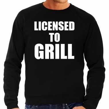 Licensed to grill bbq / barbecue cadeau trui / trui zwart heren