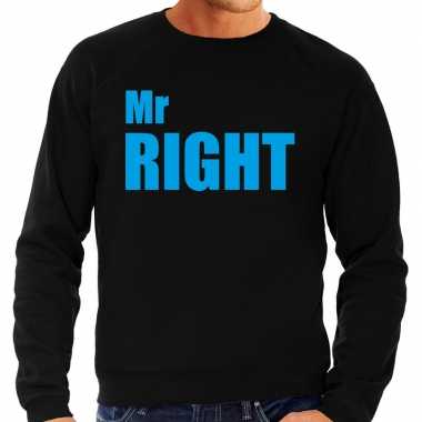 Mr right trui / trui zwart blauwe letters heren