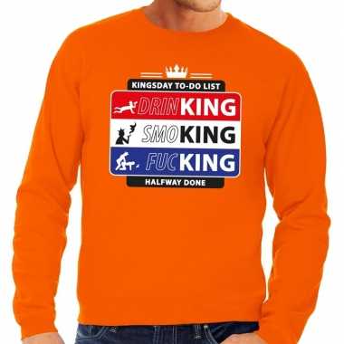 Oranje kingsday to do list trui heren