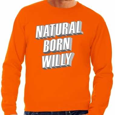 Oranje natural born willy trui heren