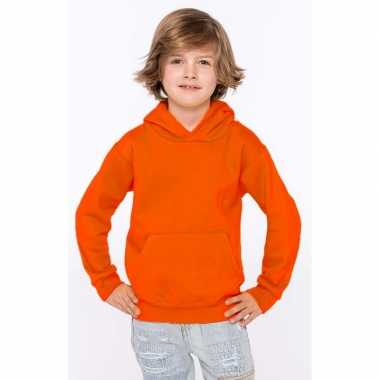 Oranje trui/trui hoodie jongens