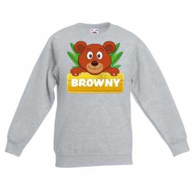 Trui grijs kinderen browny beer