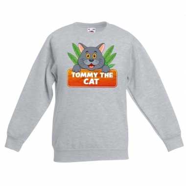 Trui grijs kinderen kitty cat