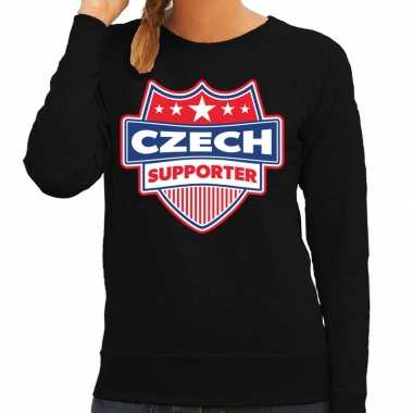 Tsjechie / czech schild supporter trui zwart dames