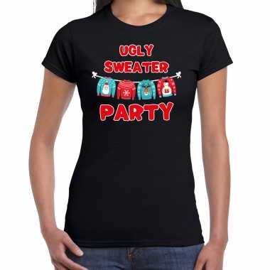 Ugly trui party kerstshirt / outfit zwart dames
