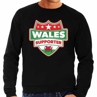 Welsh / wales schild supporter trui zwart heren