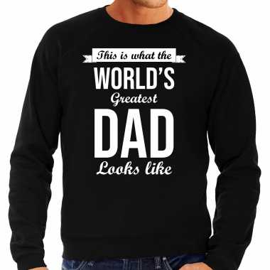 Worlds greatest dad cadeau trui zwart heren