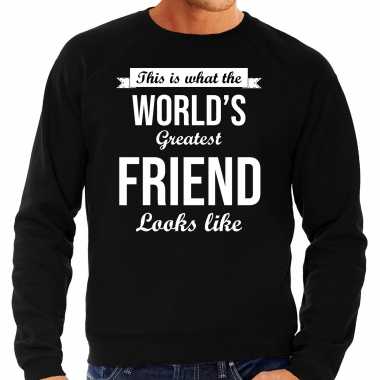 Worlds greatest friend cadeau trui zwart heren