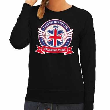 Zwart united kingdom drinking team trui dames