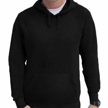 Zwarte hoodie / trui raglan capuchon heren