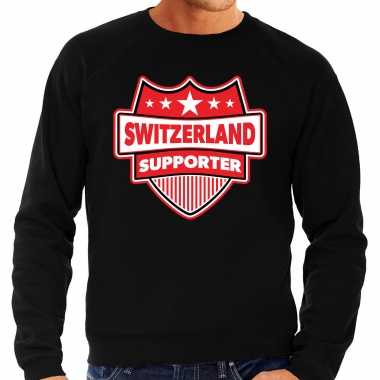 Zwitserland / switzerland schild supporter trui zwart heren