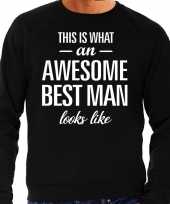 Awesome best man getuige cadeau trui zwart heren