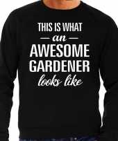 Awesome gardener hovenier cadeau trui zwart heren