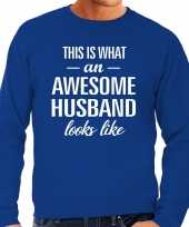 Awesome husband echtgenoot cadeau trui blauw heren