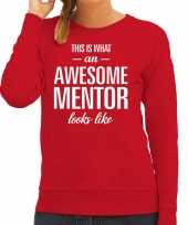 Awesome mentor lerares cadeau trui trui rood dames