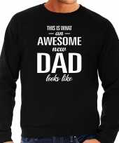 Awesome new dad trui trui zwart heren aanstaande vader papa cadeau