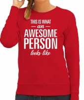 Awesome person persoon cadeau trui rood dames