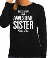 Awesome sister zus cadeau trui zwart dames