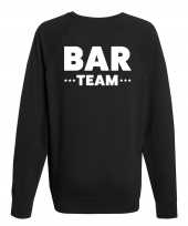 Bar team tekst horeca trui trui zwart heren