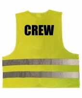 Crew personeel truije hesje geel reflecterende strepen volwassenen