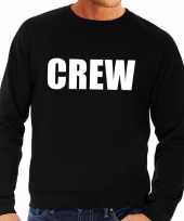 Crew tekst trui trui zwart heren