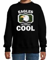 Dieren arend trui zwart kinderen eagles are cool trui jongens meisjes