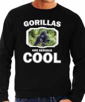 Dieren gorilla trui zwart heren gorillas are cool trui