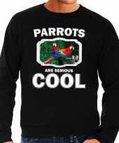 Dieren papegaai trui zwart heren parrots are cool trui