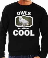 Dieren sneeuwuil trui zwart heren owls are cool trui