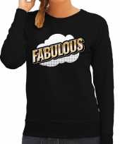 Fabulous fun tekst trui dames zwart d effect