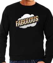 Fabulous fun tekst trui heren zwart d effect
