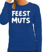 Feest muts trui trui blauw witte letters dames