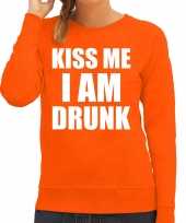 Fun trui trui kiss me i am drunk oranje dames koningsdag nederland ek wk